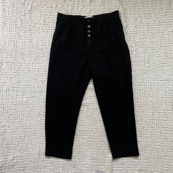 Anthropologie Women's Black Sasha Button-Fly Trouser - Size 8 - Picture 2 of 6